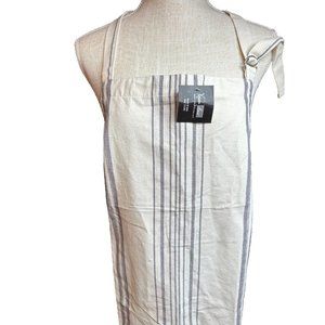 Vatican Homes Striped Gray Silver Shimmer Adjustable Apron 24x34" Cotton Unisex